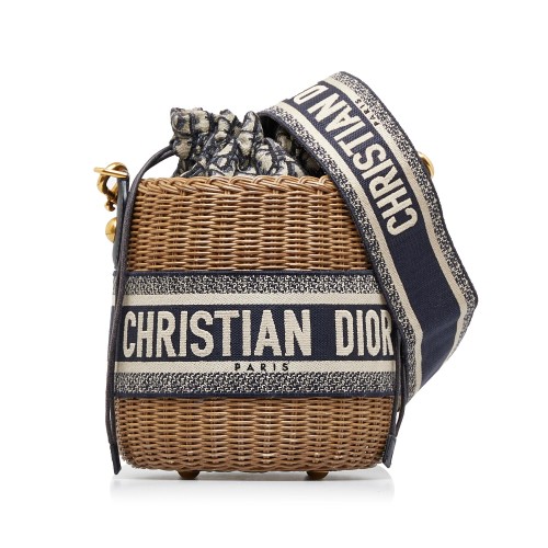 Dior Oblique Wicker Bucket Bag