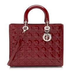 Dior Patent Leather Lady Dior Large Tote