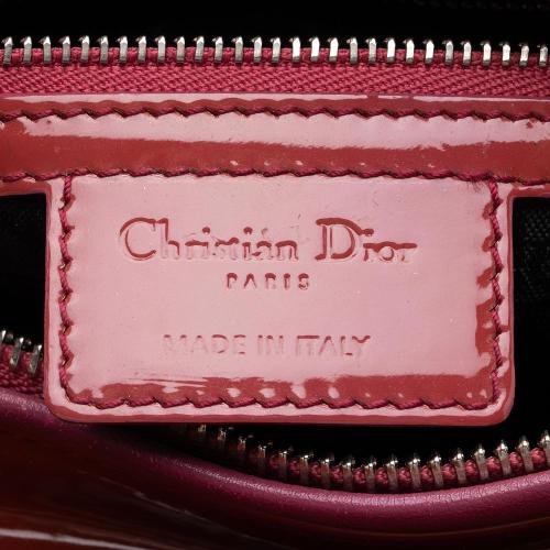 Dior Patent Leather Lady Dior Medium Tote