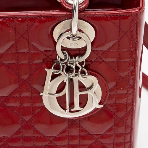 Dior Patent Leather Lady Dior Medium Tote