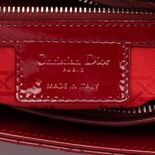 Dior Patent Leather Lady Dior Medium Tote