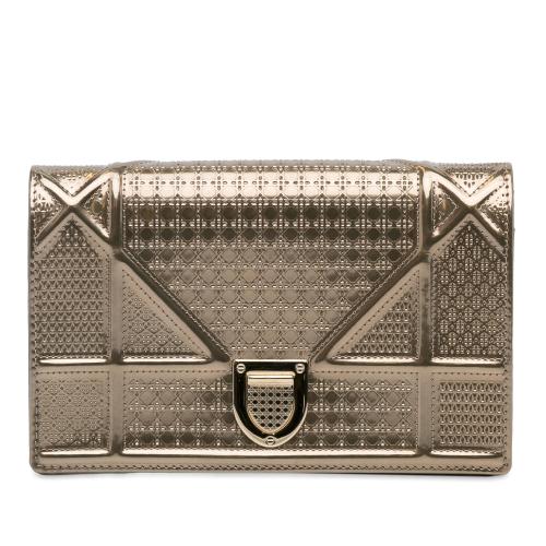 Dior Patent Microcannage Diorama Wallet on Chain