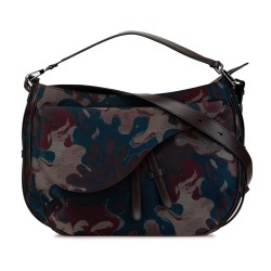 Dior Peter Doig Canvas Camouflage Soft Saddle Bag