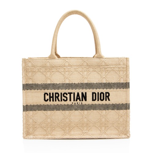 Dior Raffia Cannage Medium Book Tote