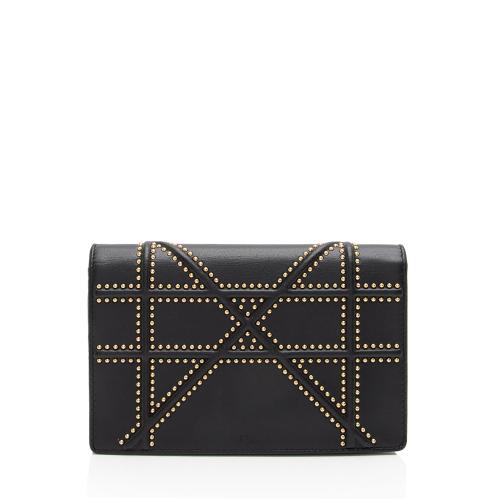 Dior Calfskin Studded Diorama Wallet on Chain Bag