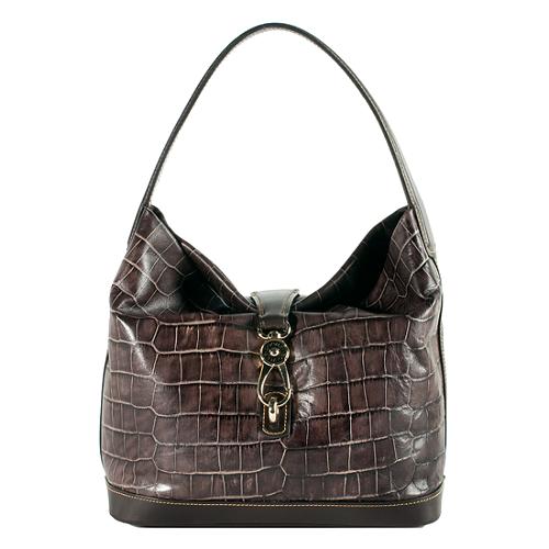 Dooney & Bourke Croco Embossed Hobo Handbag