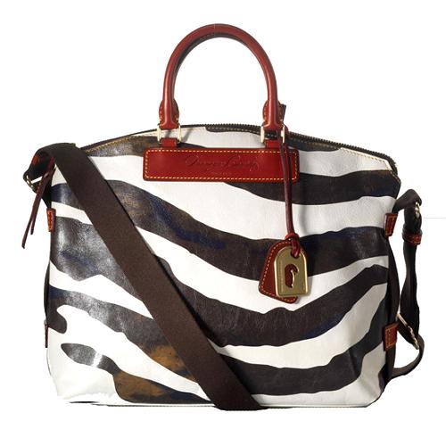 Dooney & Bourke Distressed Juliette Zebra Print Domed Satchel Handbag