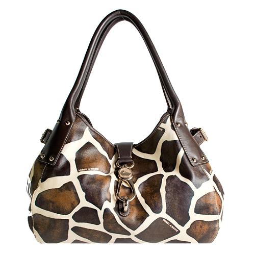 Dooney & Bourke Giraffe Logo Lock Satchel Handbag