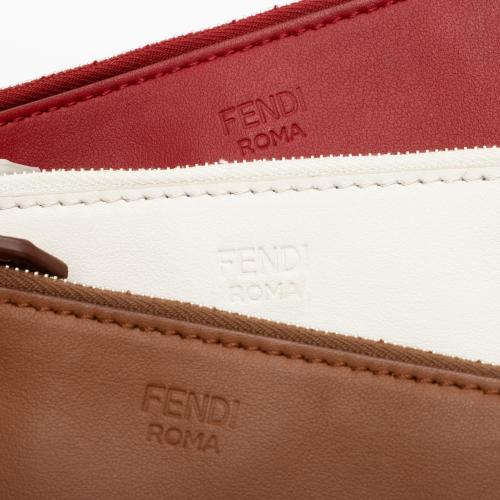 Fendi Calfskin F is Fendi Triplette Pouch Set