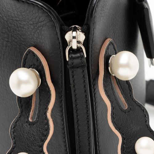 Fendi Calfskin Faux Pearl Embellished By The Way Medium Satchel