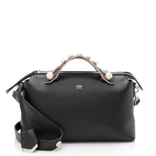 Fendi Calfskin Faux Pearl Embellished By The Way Medium Satchel