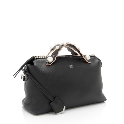 Fendi Calfskin Faux Pearl Embellished By The Way Medium Satchel