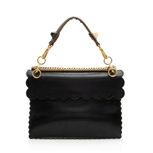 Fendi Calfskin Studded Kan I Medium Shoulder Bag