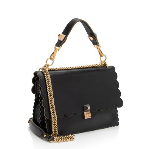 Fendi Calfskin Studded Kan I Medium Shoulder Bag