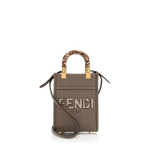 Fendi Calfskin Sunshine Mini Shopper Tote