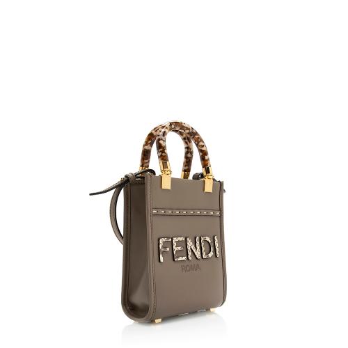 Fendi Calfskin Sunshine Mini Shopper Tote