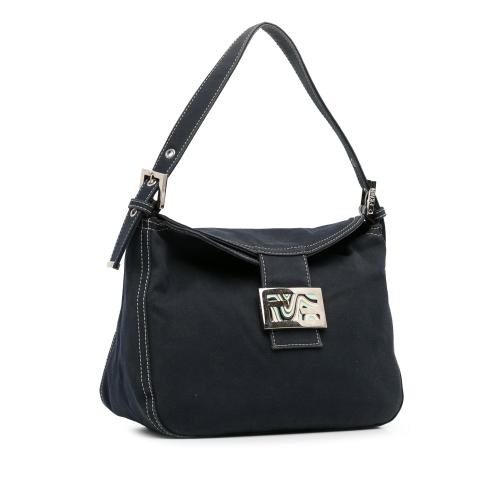 Fendi Canvas FF Marble Double Flap Shoulder Bag