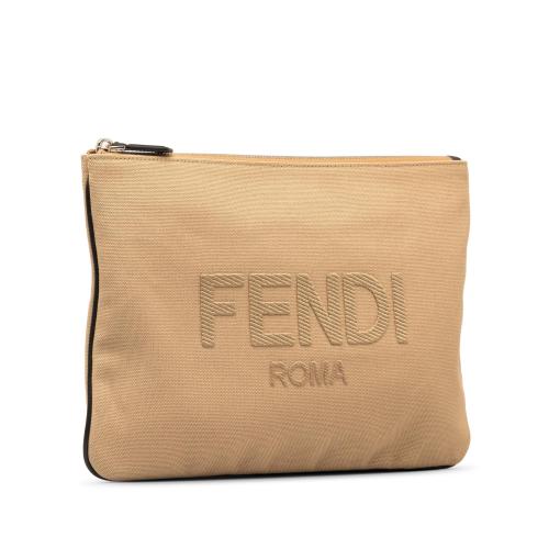 Fendi Canvas Roma Clutch