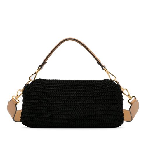 Fendi Crochet Raffia Baguette Satchel