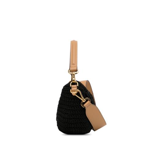 Fendi Crochet Raffia Baguette Satchel