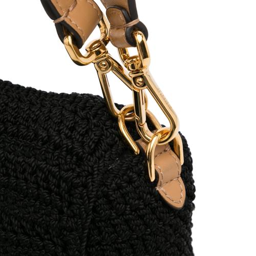 Fendi Crochet Raffia Baguette Satchel