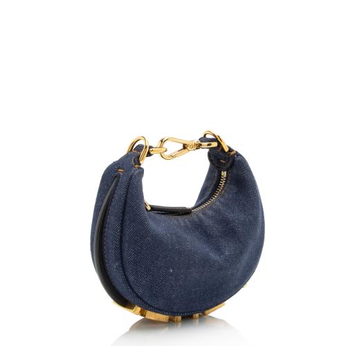 Fendi Denim Fendigraphy Nano Hobo Charm