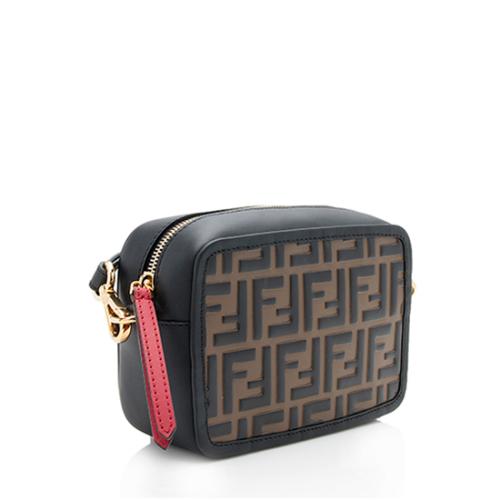 Fendi FF Embossed Calfskin Mini Camera Bag