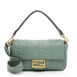 Fendi Embossed Leather FF 1974 Baguette Shoulder Bag