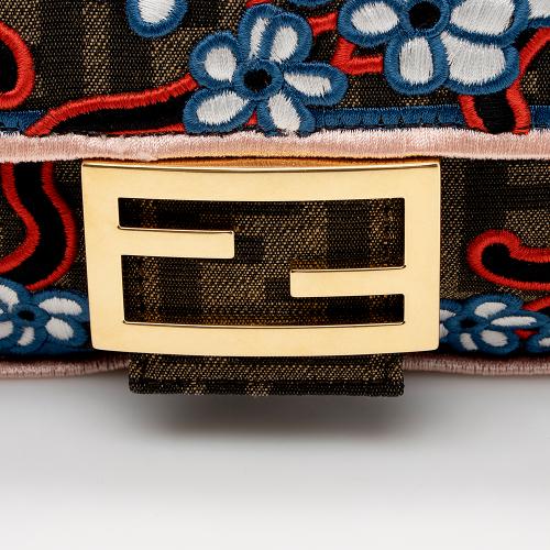 Fendi Embroidered Karligraphy Baguette Shoulder Bag