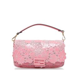 Fendi Embroidered Lace Baguette