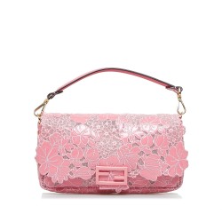 Fendi Embroidered Lace Baguette