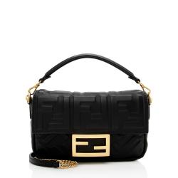 Fendi FF Embossed 1974 Mini Baguette Shoulder Bag