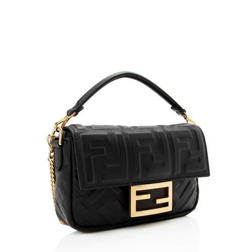 Fendi FF Embossed 1974 Mini Baguette Shoulder Bag