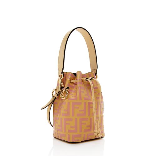 Fendi FF Embossed Calfskin Mon Tresor Mini Bucket Bag