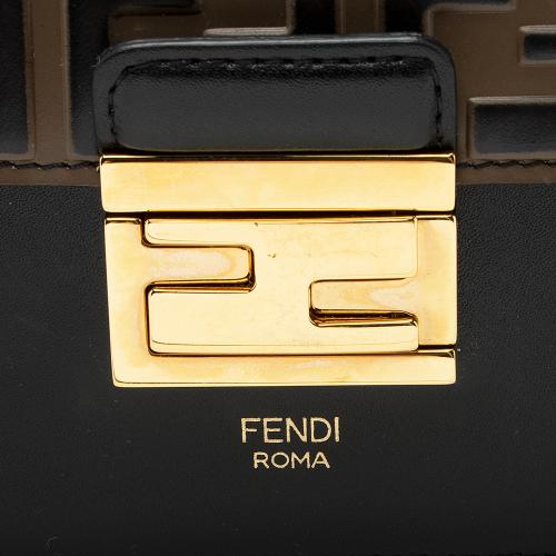 Fendi FF Embossed Calfskin Kan I Medium Shoulder Bag