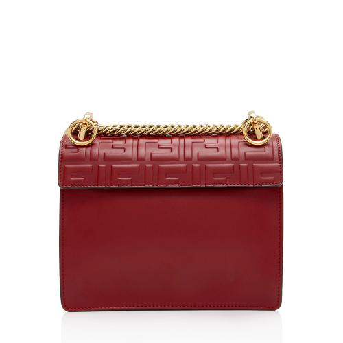 Fendi FF Embossed Calfskin Kan I Small Shoulder Bag