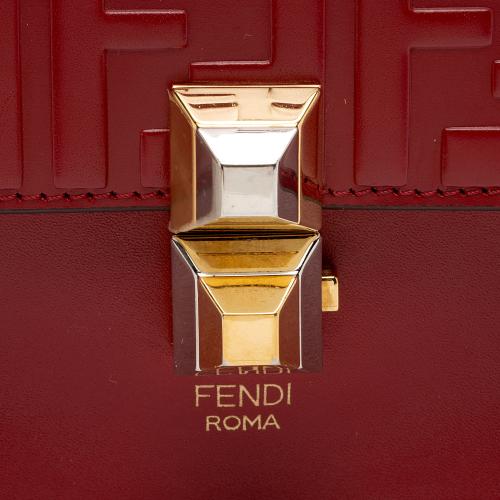 Fendi FF Embossed Calfskin Kan I Small Shoulder Bag