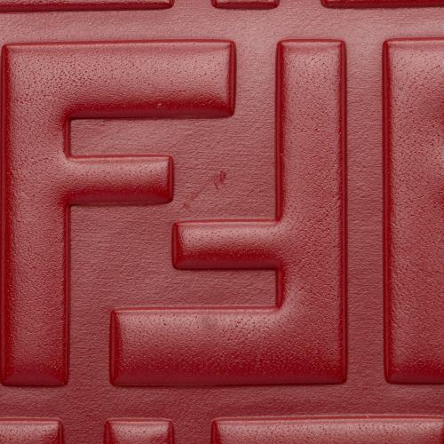 Fendi FF Embossed Calfskin Kan I Small Shoulder Bag