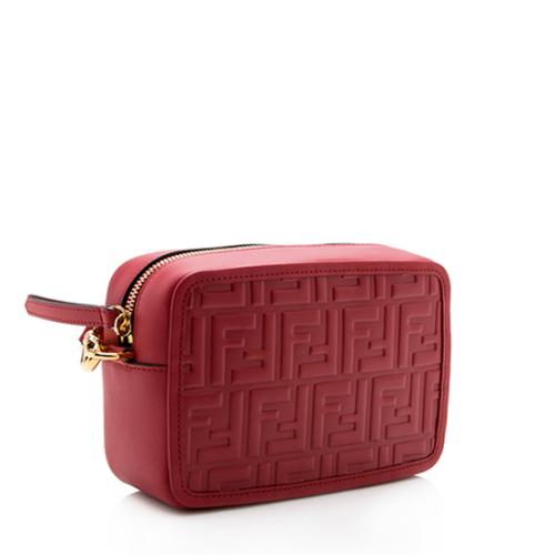 Fendi FF Embossed Calfskin Mini Camera Bag