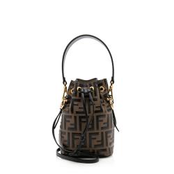 Fendi FF Embossed Calfskin Mon Tresor Mini Bucket Bag