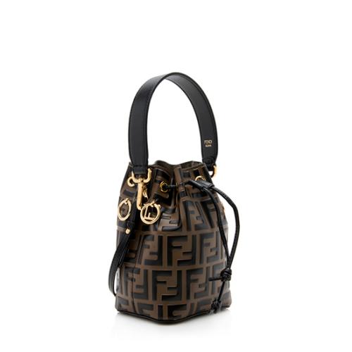 Fendi FF Embossed Calfskin Mon Tresor Mini Bucket Bag