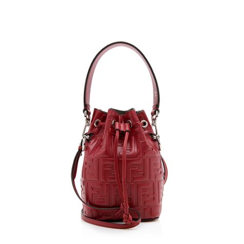 Fendi FF Embossed Calfskin Mon Tresor Mini Bucket Bag