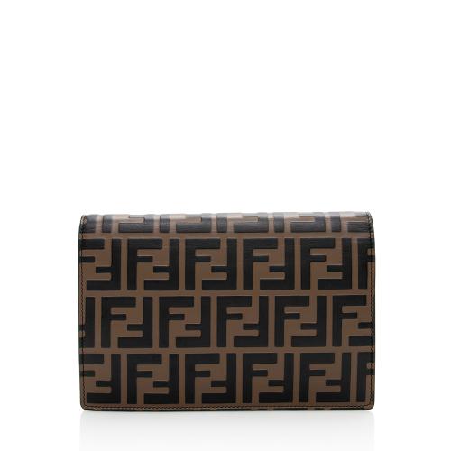 Fendi FF Embossed Calfskin Wallet on Chain Mini Bag