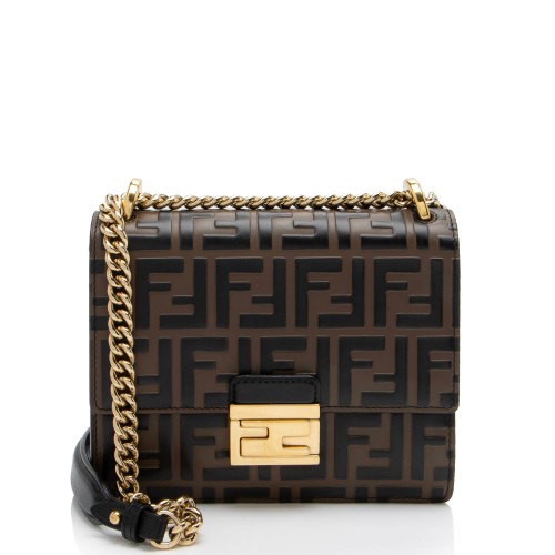 Fendi FF Embossed Kan U Small Shoulder Bag