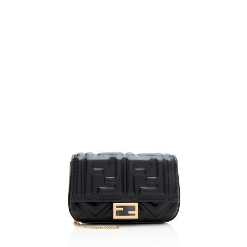 Fendi FF Embossed Nanouette Charm Crossbody