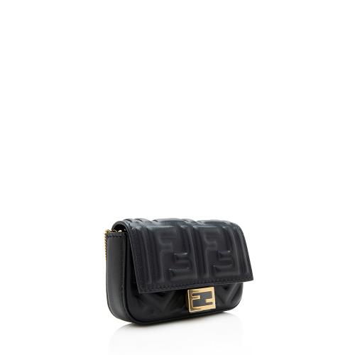 Fendi FF Embossed Nanouette Charm Crossbody