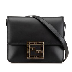 Fendi Leather Crystal Fab Crossbody