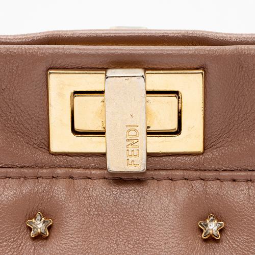 Fendi Leather Crystal Peekaboo XS Shoulder Bag