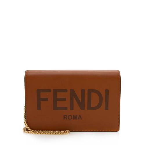 Fendi Leather Embossed Medium Wallet on Chain Bag