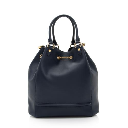 Fendi Leather Karligraphy Chain Bucket Bag